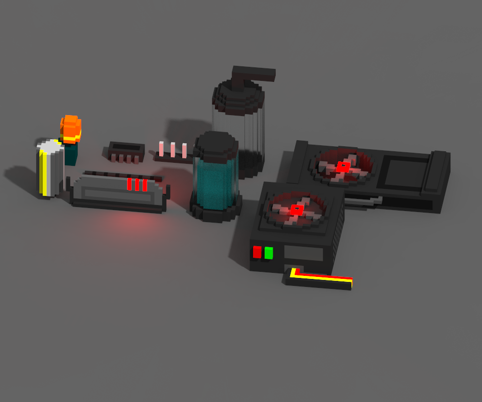 PC parts 3D model